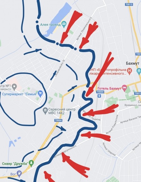 ЧВК Вагнера оттесняют украинские войска дальше от центра Бахмута ЧВК Вагнера оттесняют украинские войска дальше от центра Бахмута