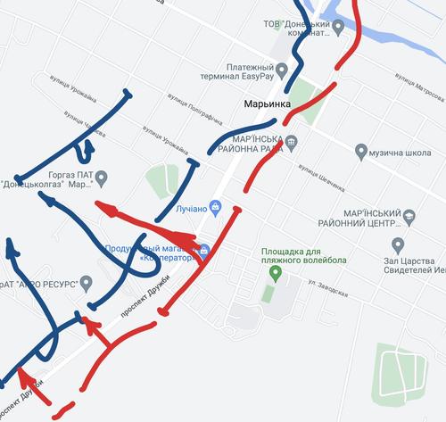 Российские войска потеснили врага и вошли в малоэтажную застройку Марьинки Российские войска потеснили врага и вошли в малоэтажную застройку Марьинки