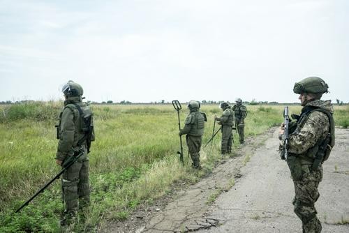 В Стаханове сапёры разминируют зону ЛЭП В Стаханове сапёры разминируют зону ЛЭП