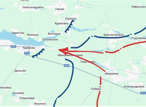 Российские войска наступают в направлении Курахова  