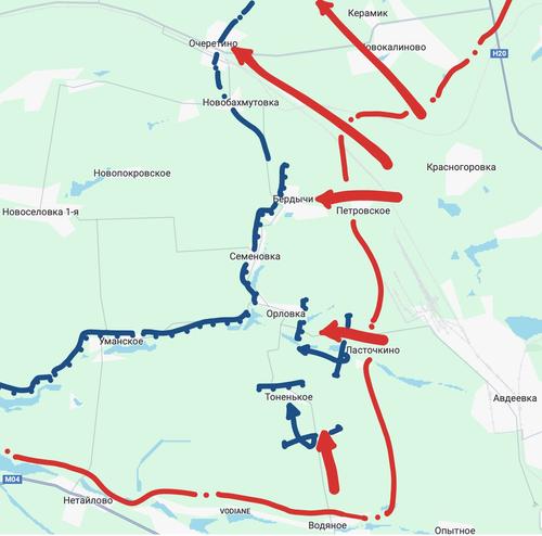Под натиском россиян укронацисты отходят на Авдеевском участке фронта